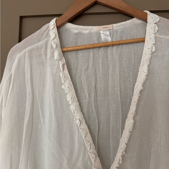 Eberjey Kaftan Swim White Cover Up Dress Bamboo L - Picture 2 of 5